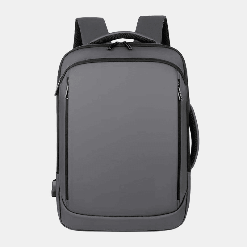 Men Dacron 15.6 Inch USB Charging Multi-Pocket Business Laptop Bag Backpack - MRSLM