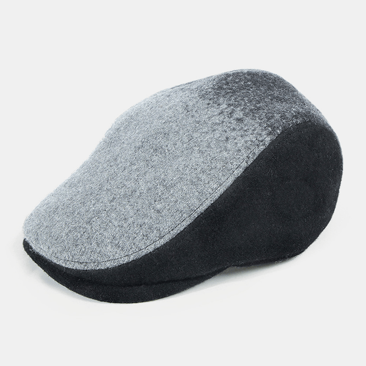 Unisex Woolen Gradient plus Velvet Thick Lining Berets Winter Warm Windproof Ear Protection Earmuffs Peaked Cap Forward Cap - MRSLM