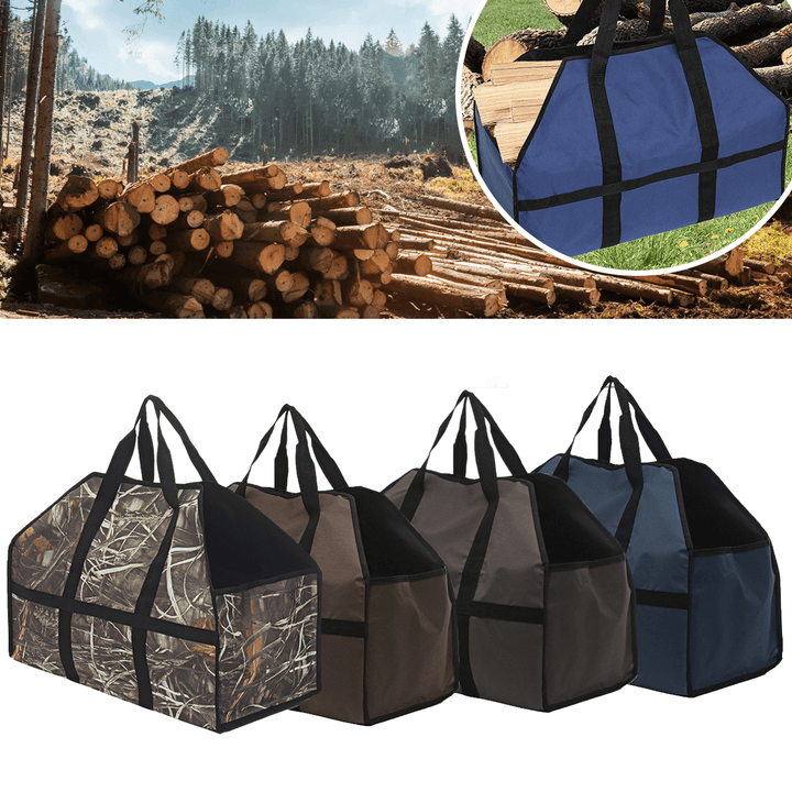 210D Oxford Cloth Firewood Carrier Bag Wood Holder Storage Bag Tote Organizer Outdoor Camping Picnic BBQ - MRSLM