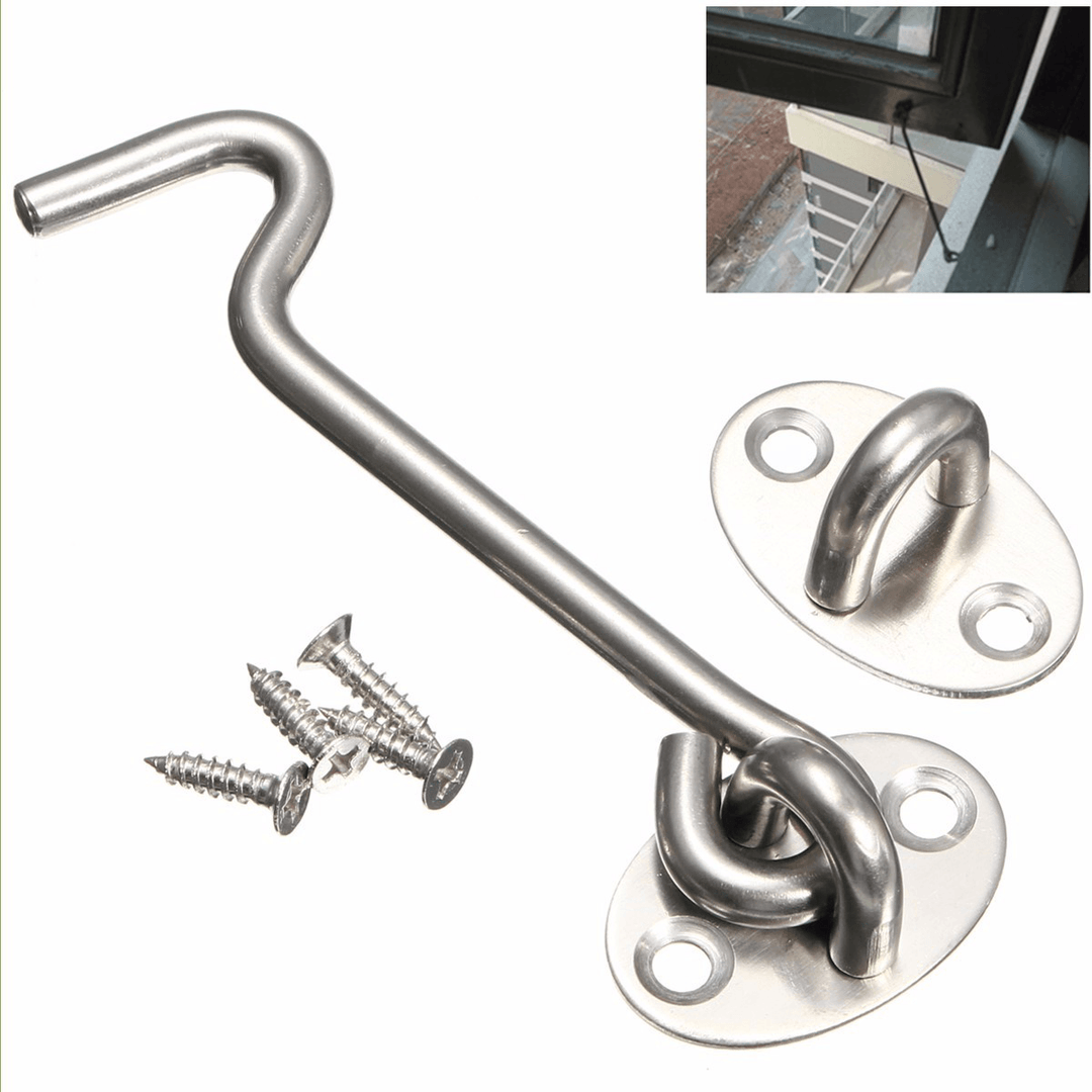 3 Inch Stainless Steel Cabin Hook and Eye Shed Gate Door Window Latch - MRSLM