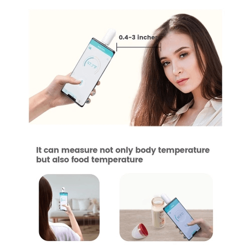 Thermodock Non-Contact Contactless Smart IR Infrared Sensor Forehead Body/Object Thermometer Replacement for OTG Function Android System with APP Control - MRSLM