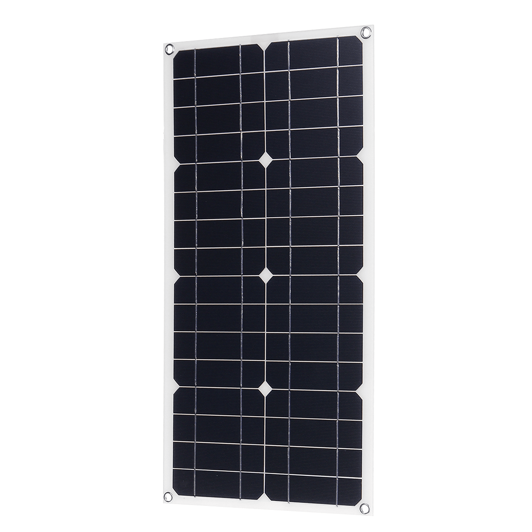 100W 18V Mono Solar Panel USB 12V/5V DC Monocrystalline Flexible Solar Charger for Car RV Boat Battery Charger Waterproof - MRSLM