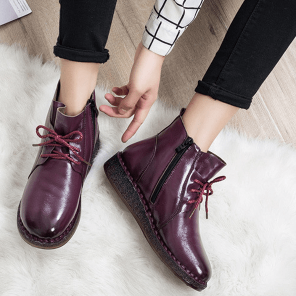 Casual Soft Leather Warm Boots for Women - MRSLM