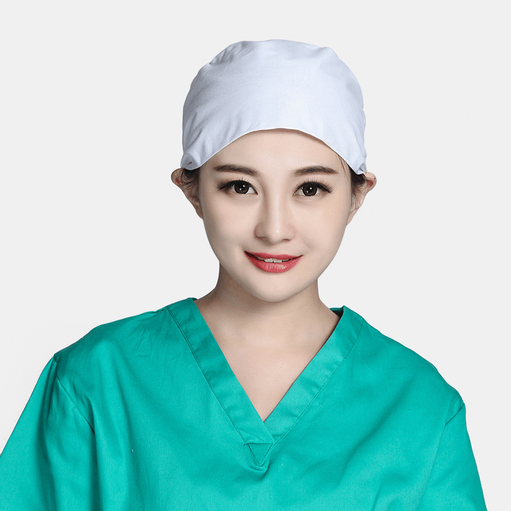 Surgical Cap Beauty Strap Solid Color Beautician Hat Scrub Caps - MRSLM