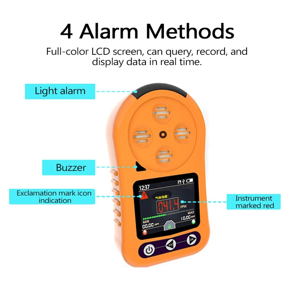 Handheld O₃ Analyzer Multiple Alarms Air Detector Portable Ozone Concentration Tester Multifunctional Quick Sensing Air Quality Monitor - MRSLM