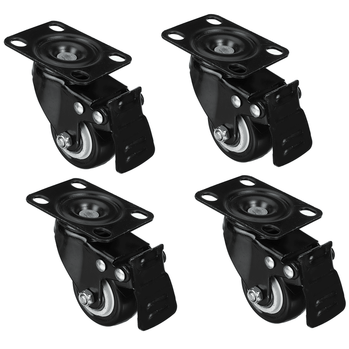 4Pcs 2" 50Mm Swivel Castor Wheel Heavy Duty 200KG Trolley Furniture Caster Rubber - MRSLM