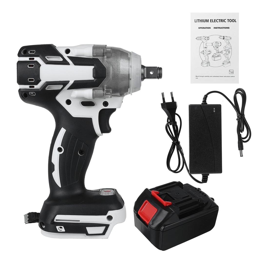 520N.M Brushless Cordless Electric Impact Wrench Screwdriver Power Tools W/ 1/2Pcs Battery - MRSLM