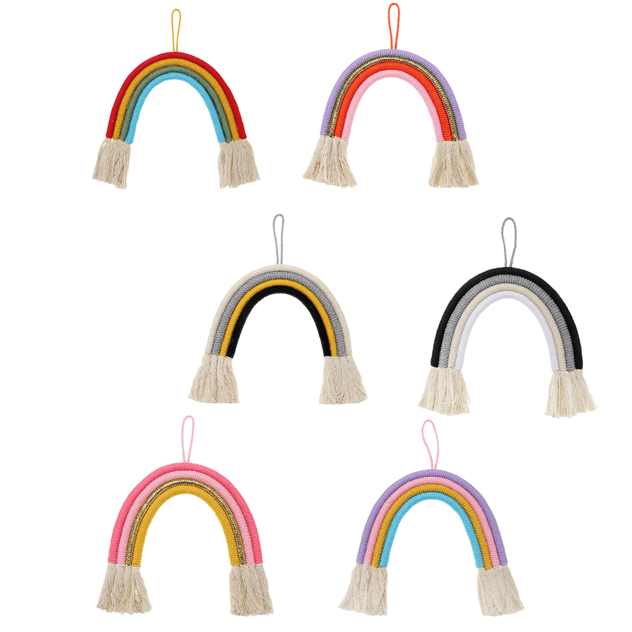 Nordic Style Curtain Tassel Rainbow Wall Hanging Ornament Cotton Tapestry Decorations - MRSLM