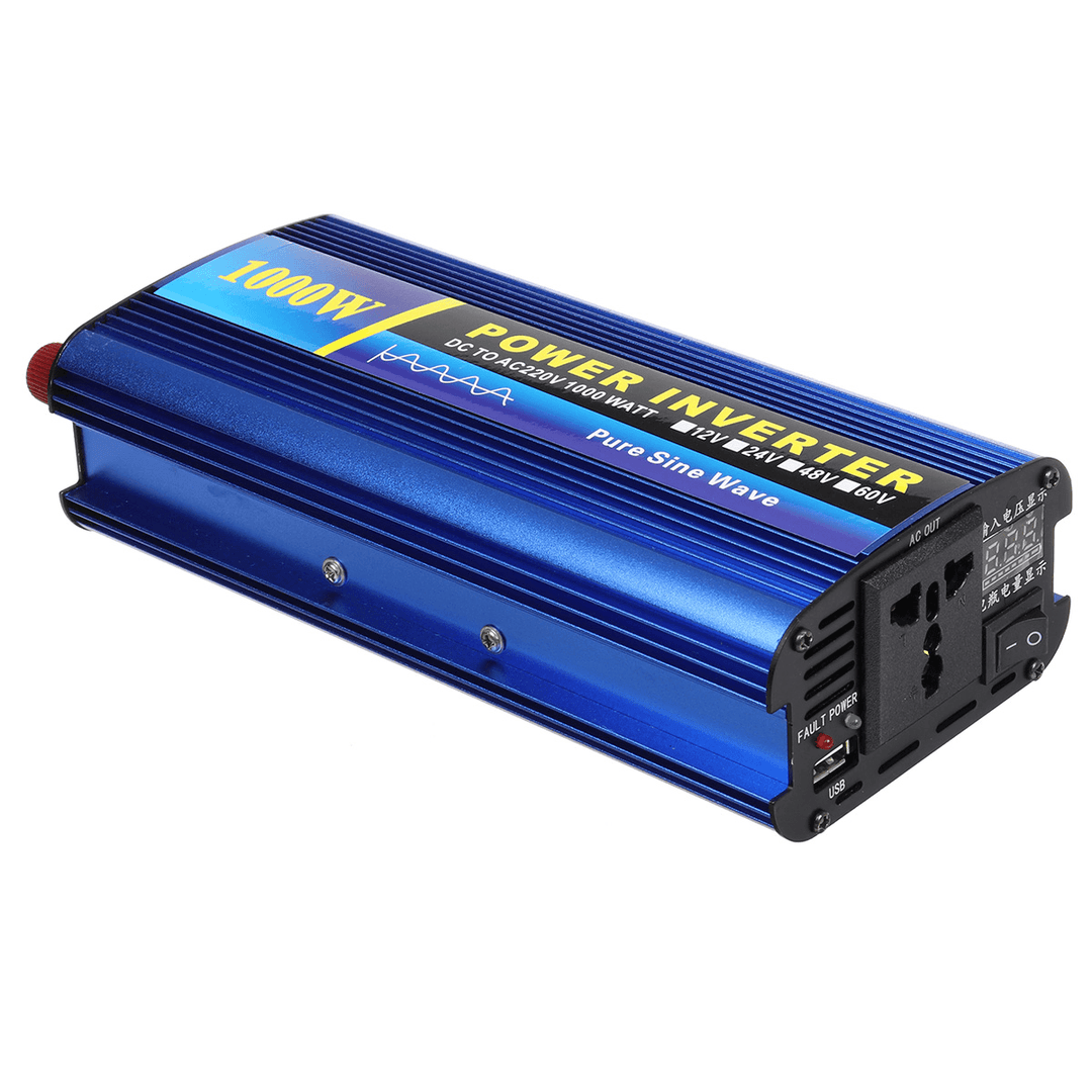 1000W Power Inverter DC 12/24/48V to AC 220V Car Sine Wave Converter - MRSLM