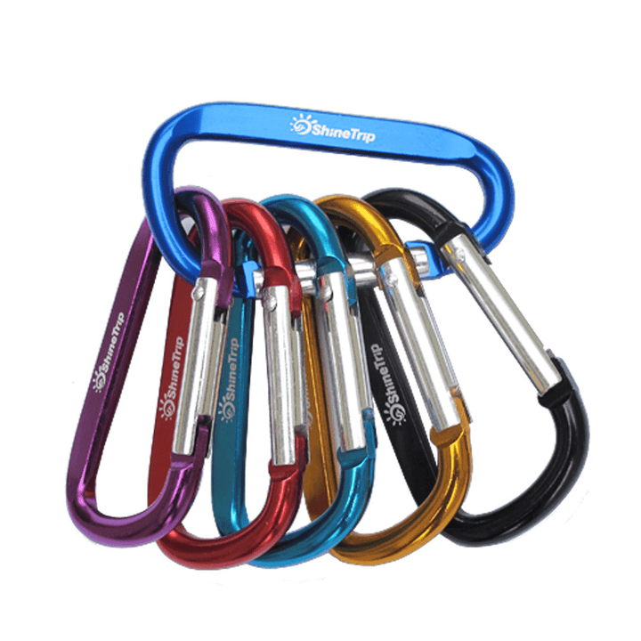 10Pcs Aluminum Buckles Outdoor Camping Multi-Function Hooks Key Chain Carabiner Tools - MRSLM