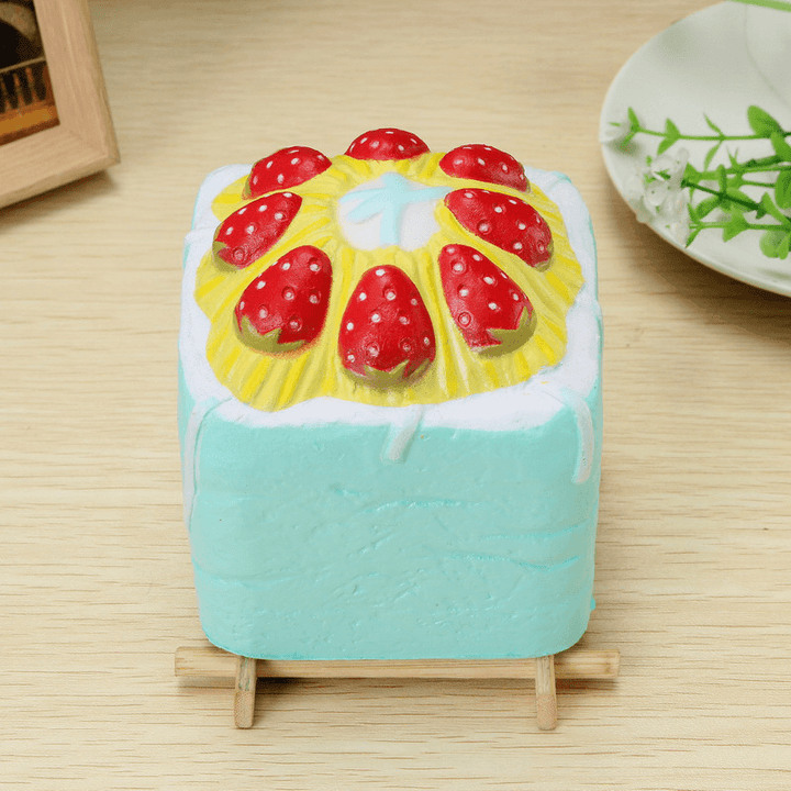 Vlampo Squishy Jumbo Strawberry Cup Cake Cube Licensed Slow Rising with Packaging - MRSLM