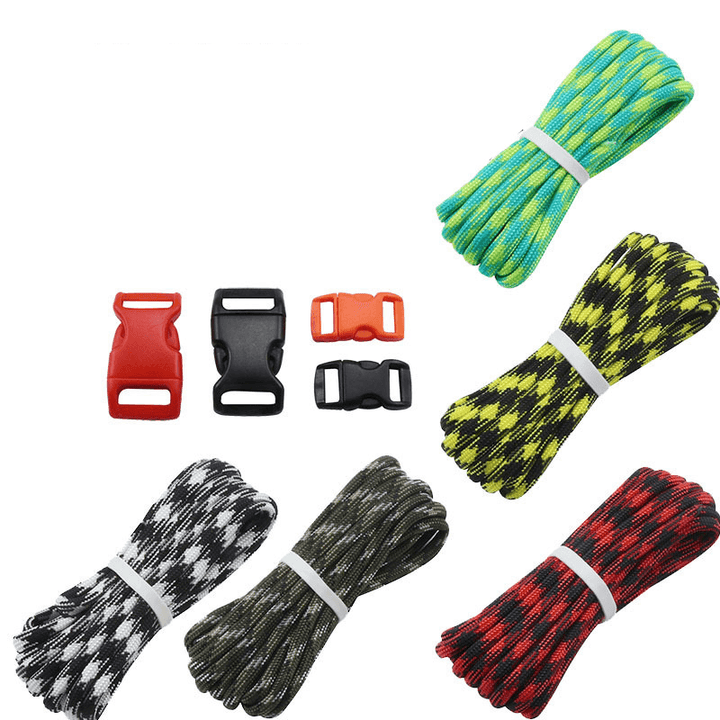 5Pcs/Set Outdoor EDC DIY Paracord Parachute Rope Cord Lanyard Survival Bracelet Knit Weaving Toos Kit with Buckle - MRSLM