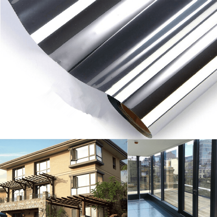 150X50Cm One-Way Mirror Glass Sticker Reflective Insulation Silver Window Film - MRSLM