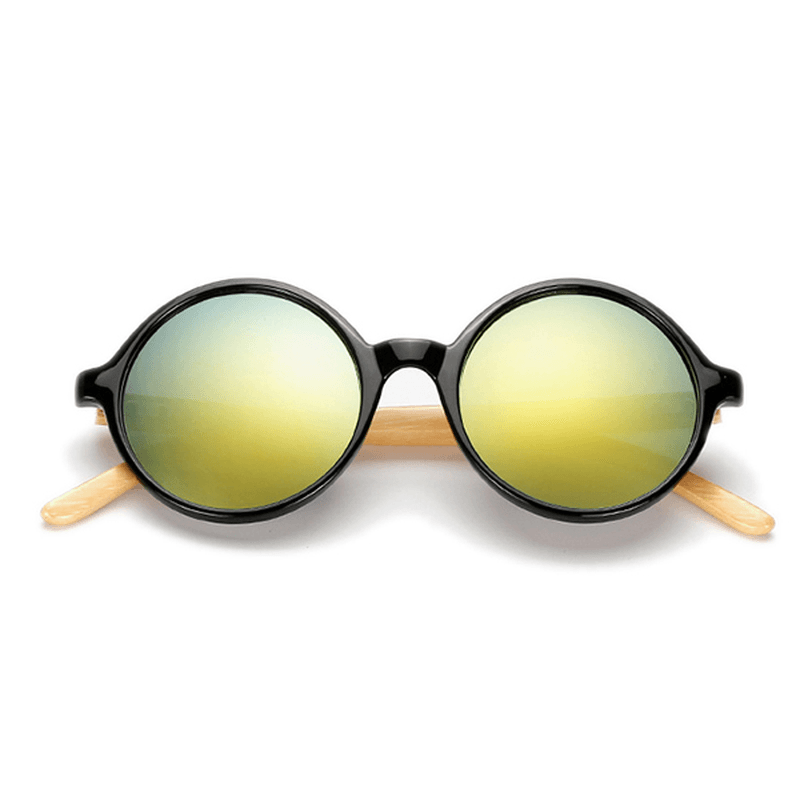 Unisex Vintage Retro round UV400 Sun Glassess Handmade Bamboo Leg Shades Eyewear Glasses - MRSLM