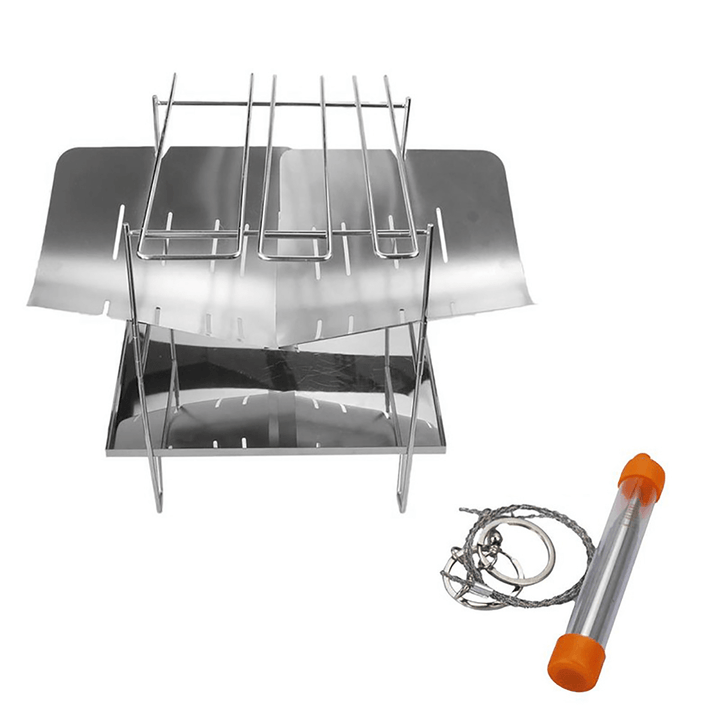 Portable Folding Barbecue Grill Stainless Steel Camping Stove for Outdoor Picnic Camping - MRSLM