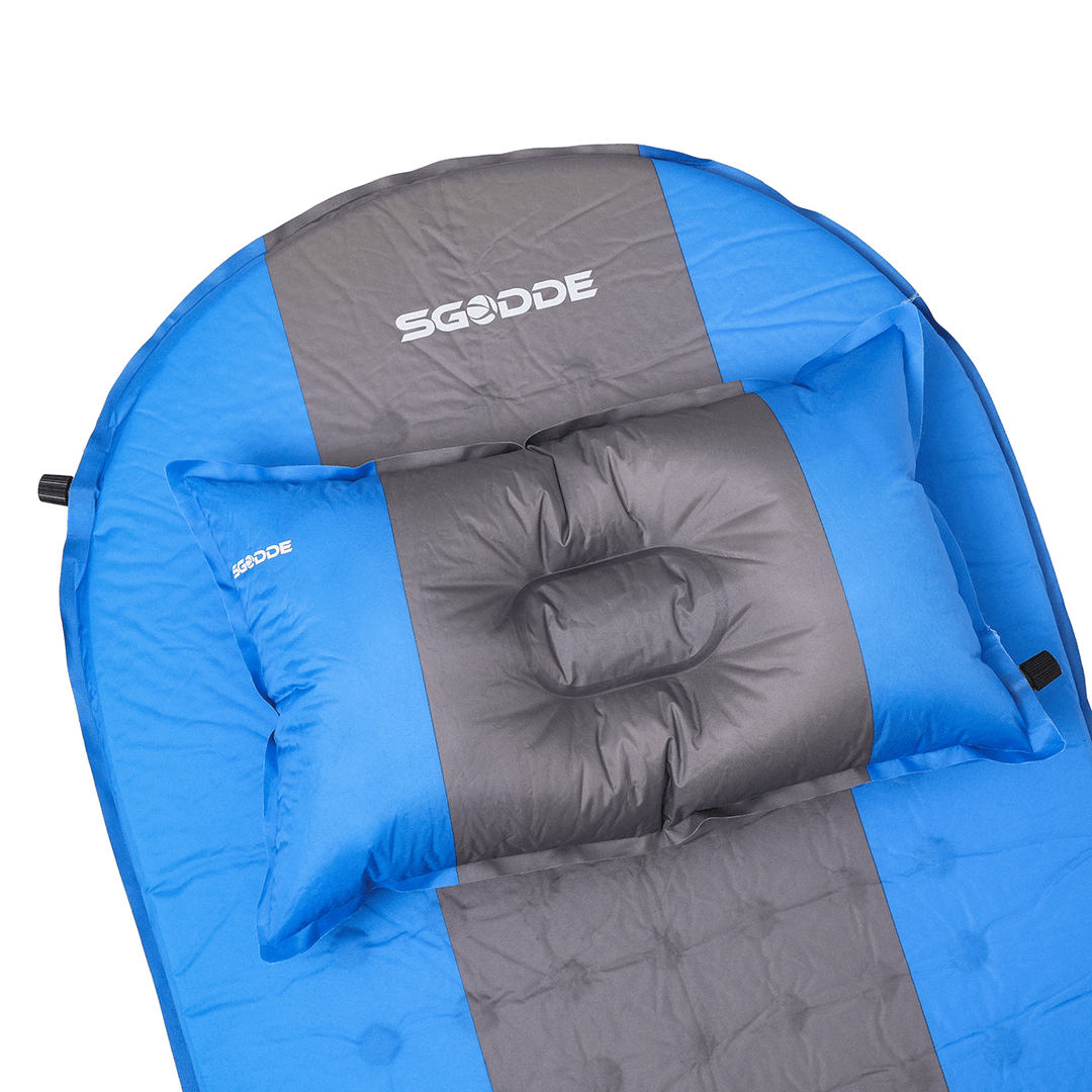 SGODDE Inflatable Sleeping Mat with Pillow Self Inflating Sleeping Pad Roll up Foam Bed Pads for Outdoor Camping Hiking - MRSLM