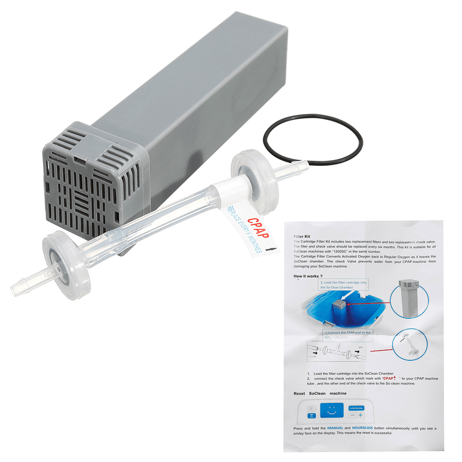 Replacement Cartridge Filter with Check Valve Kit for Soclean2 SC1200 - MRSLM