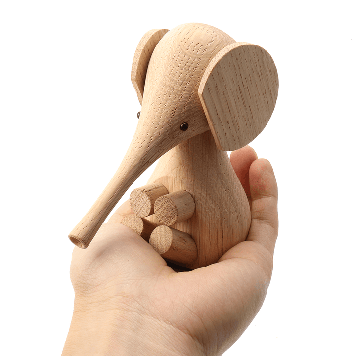 Adjustable Handicraft Elephant Wooden Animal Doll Smooth Surface Home Decorations Gift - MRSLM