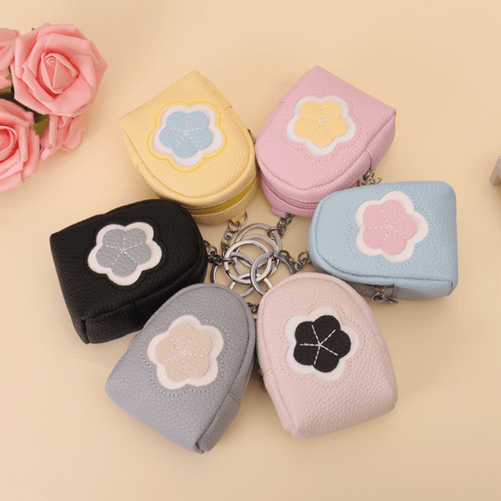 Women Quality PU Leather Cute Floral Pattern Change Wallet Coin Purse Card Holder - MRSLM