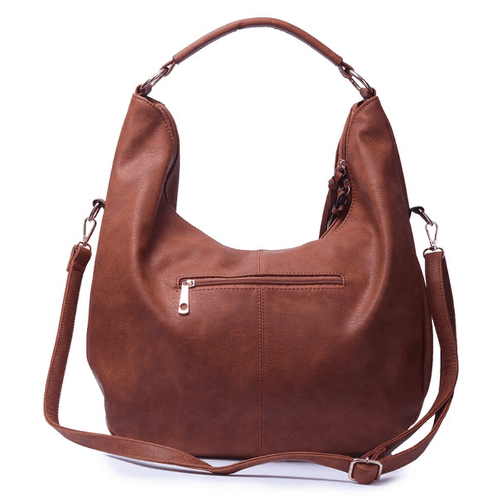 Women Pu Leather Vintage Handbag Shoulder Bag - MRSLM