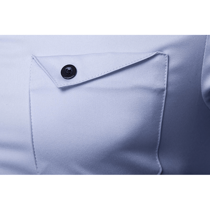 Men Solid Color Turn-Down Collar Shirts - MRSLM