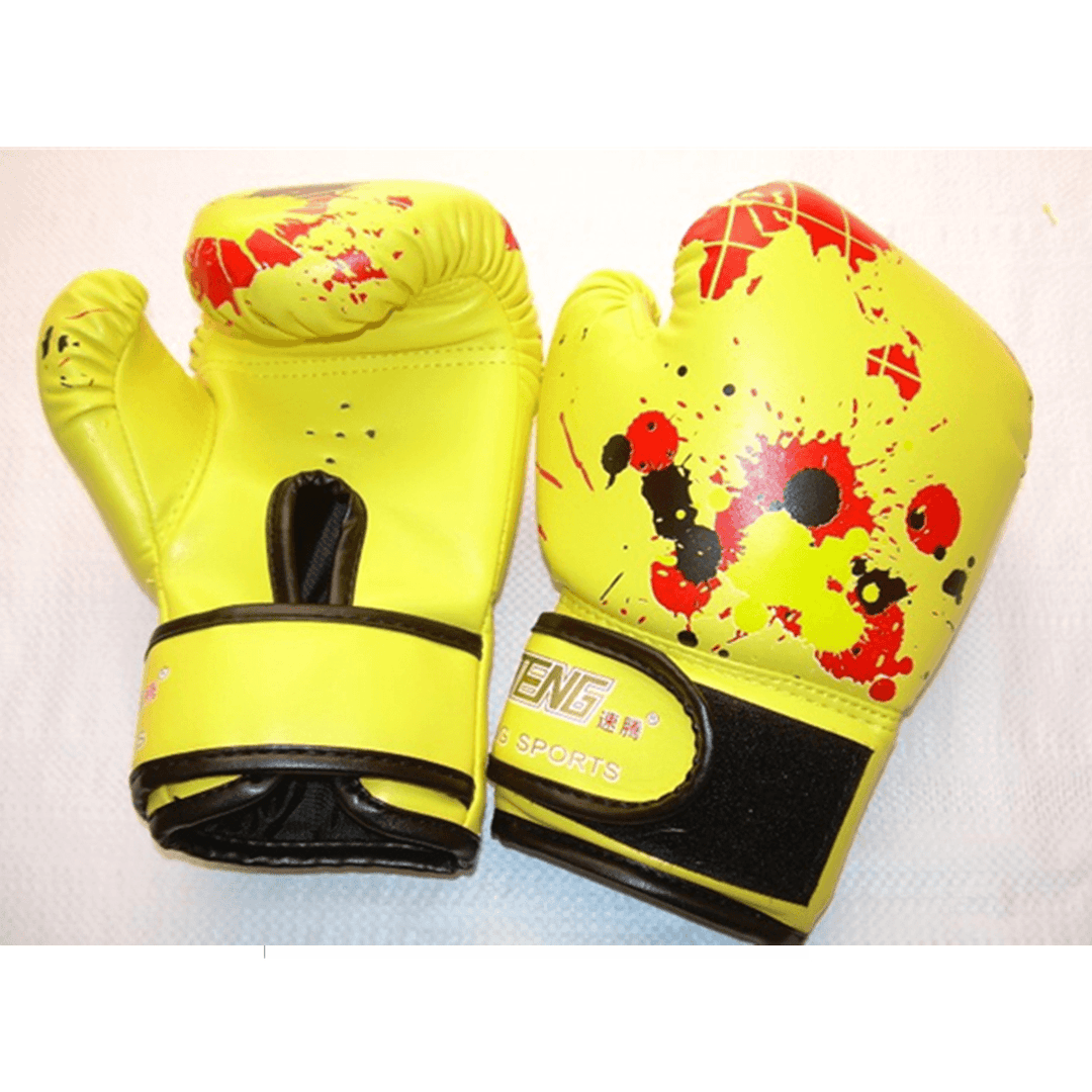 1 Pair Kids Boxing Gloves Punching Bag Training Thai Muay Kickboxing Sparring Gloves for 3-12 Years Old - MRSLM