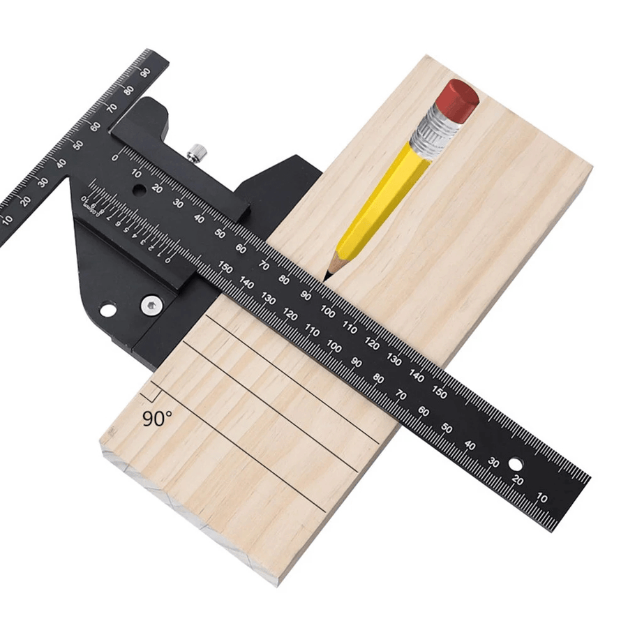 Aluminum Alloy T-Type Drawing Detachable Measuring Ruler Multifunctional DIY Woodworking Utiltiy Tools - MRSLM