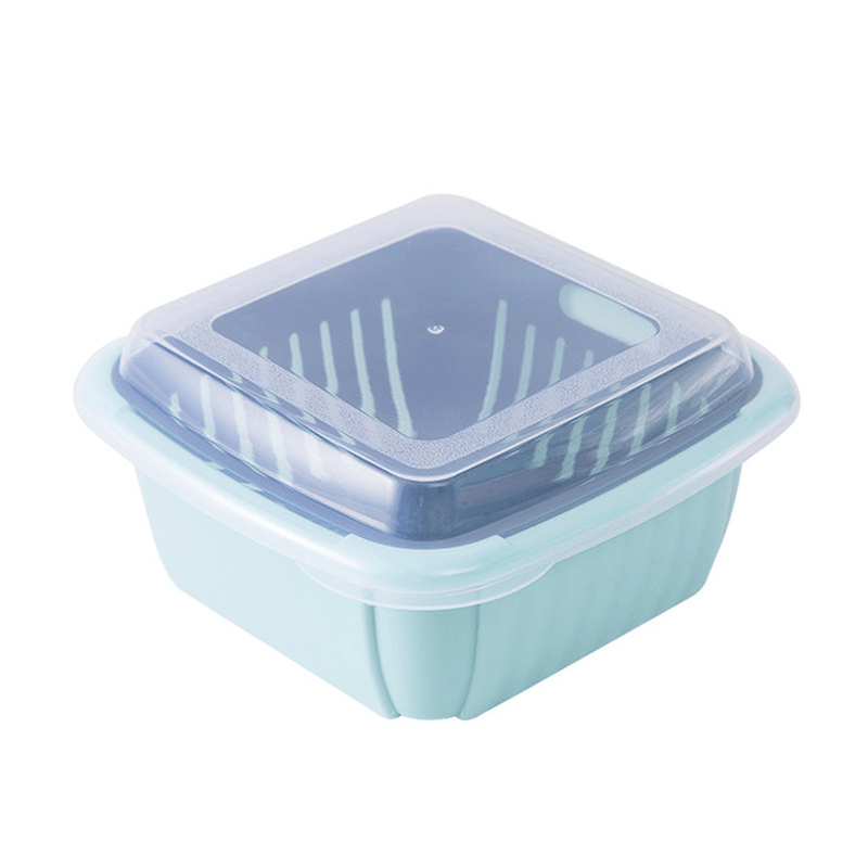 Double Layers Drain Basket Quick Drain Wash Fruits Vegetables Kitchen Tray Storage Basket Kitchen Storage Boxes - MRSLM