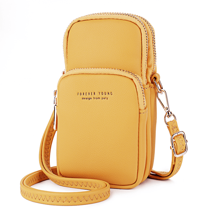 Women Fashion Solid Phone Bag Casual Crossbody Bag - MRSLM