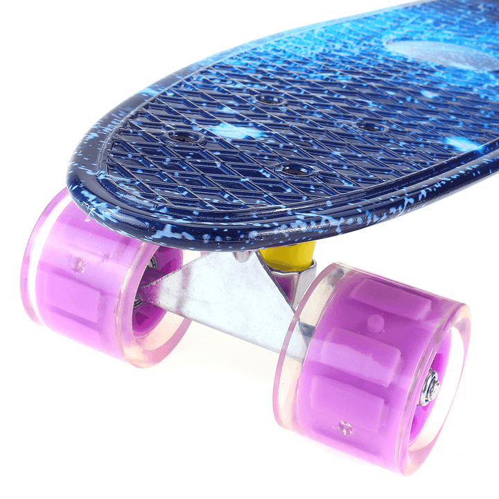 22Inch Kids Skateboard Flashing Wheel Chrome Bearing Mini Cruiser Children Longboard Outdoor Sport - MRSLM