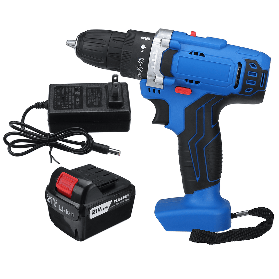 48V 1500RPM Electric Hammer Drill Cordless 28N.M LED Screwdriver W/ 1Pc or 2Pcs Battery - MRSLM