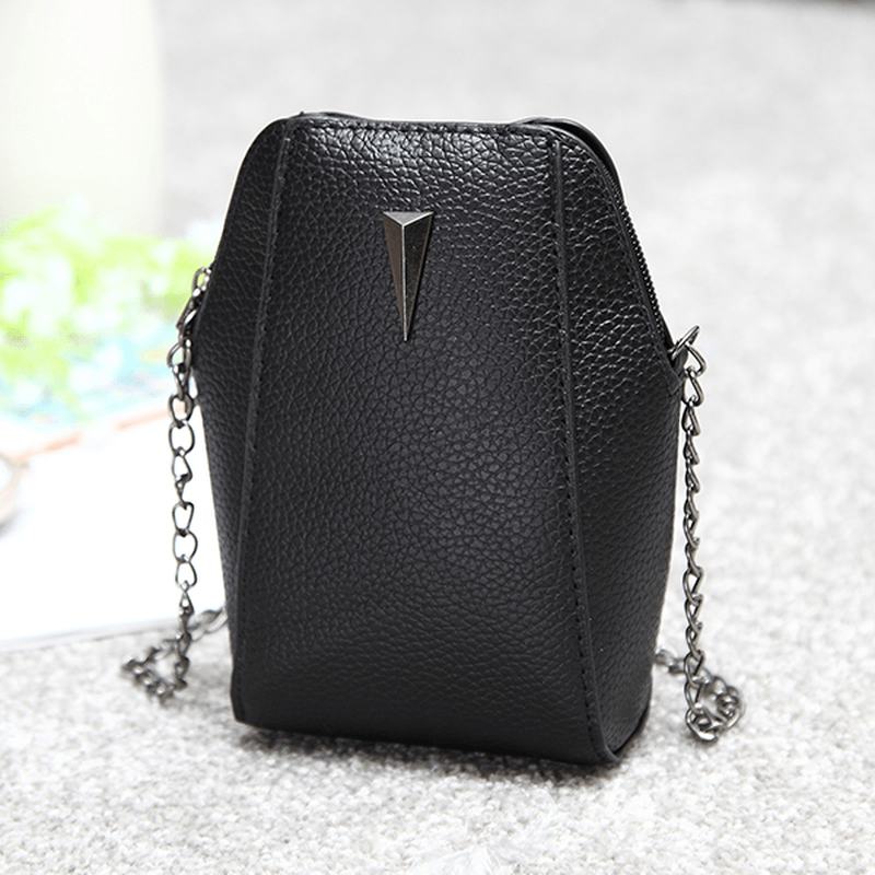 Woman PU Crocodile Pattern Chain Bag Phone Bag Clutch Bag Crossbody Bag - MRSLM