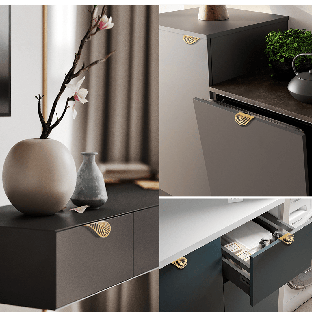 Modern Nordic Minimalist Pull-Hand Leaf Invisible Cabinet Wardrobe Furniture Drawer Handle Ins Wind Zinc Alloy - MRSLM