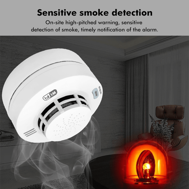 Wifi Smoke Detector Smoke Alarm APP Smoke Sensor - MRSLM