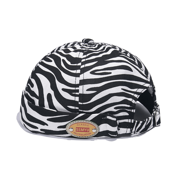 Borderless Zebra Print Landlord Hat Standard Melon Leather Hat - MRSLM