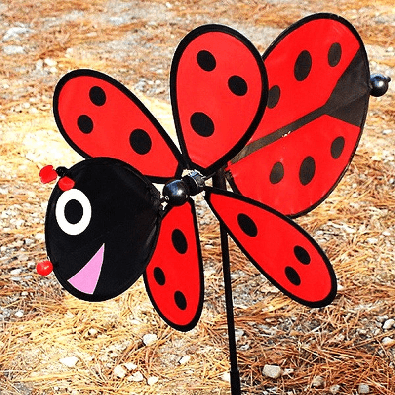 Windmill Red Ladybug and Yellow Bee Design Windmill Children Garden Decoration - MRSLM