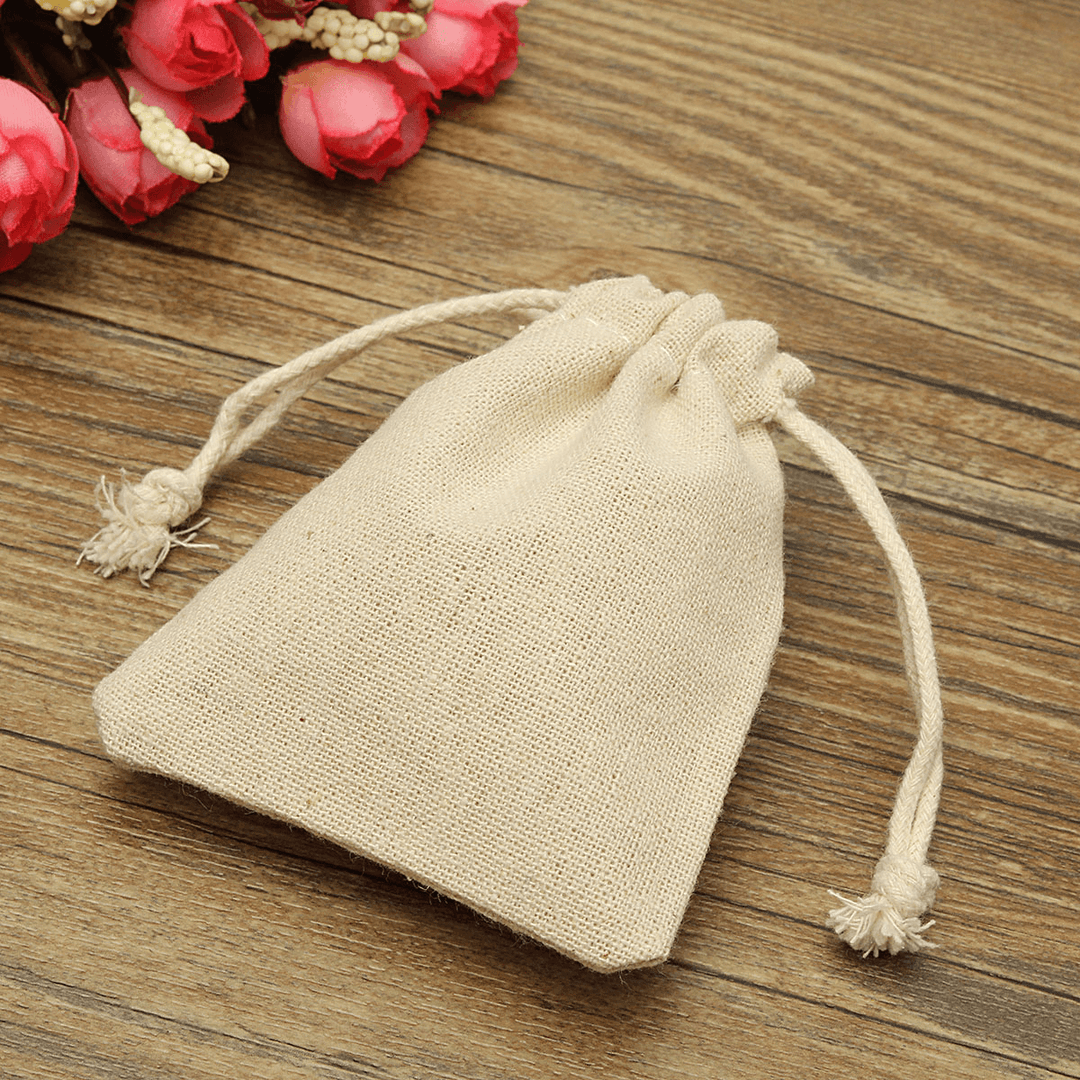 30Pcs Natural Linen Pouch Burlap Jute Sack Jewelry Pouch Drawstring Gift Bags 8X10Cm - MRSLM