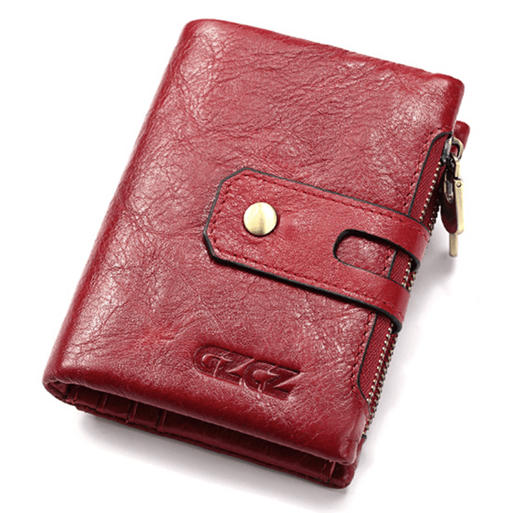 Men Women Retro Genuine Leather Wallet Card Holder - MRSLM