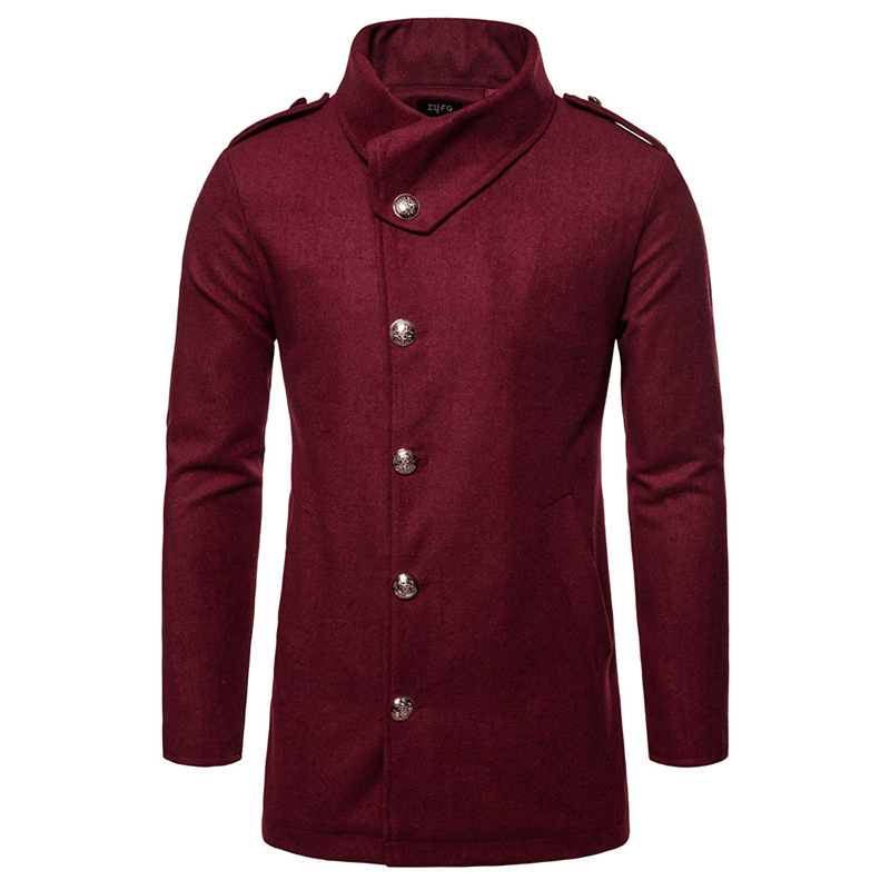 Mens Mid Long Winter Coat Stylish Slim Fit Jacket - MRSLM