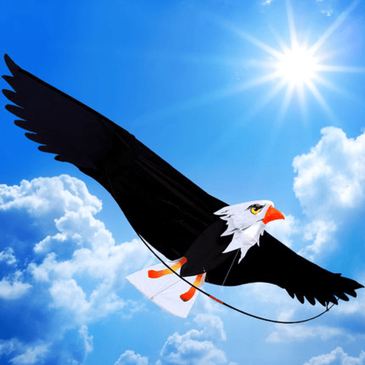 200Cm 3D Eagle Kite Front Strut Flyer Kite Kids Children Adult Easy to Fly Beach Trip Park Family Outdoor Games Activities - MRSLM