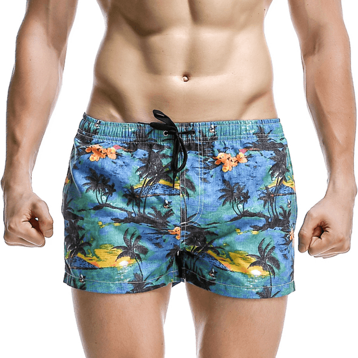 Fashion Hawaiian Printing Quick Dry Breathable Sports Board Shorts for Men - MRSLM