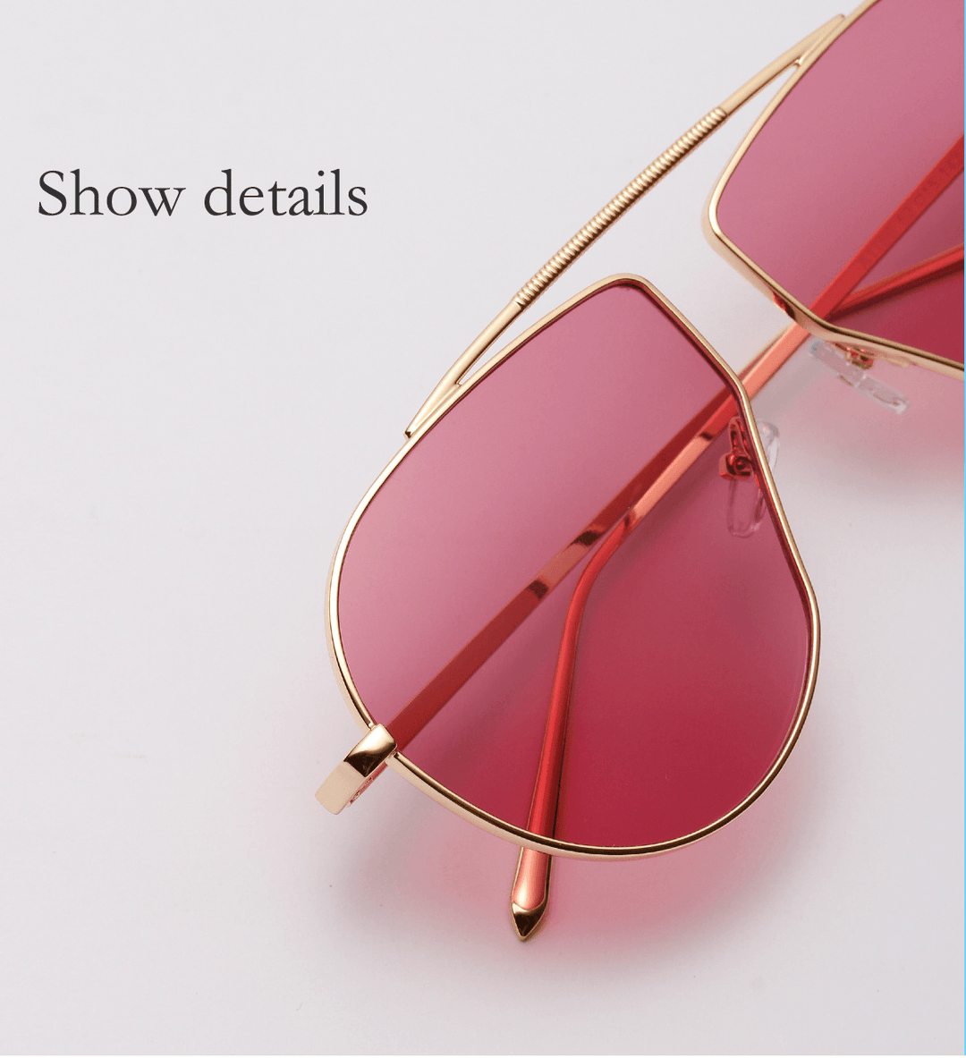 A1166 Polygonal Big Frame Sunglasses, Metal Frame Sunglasses for Women - MRSLM