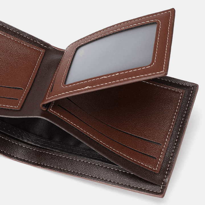 Men Vintage Faux Leather Card Holder Wallet - MRSLM