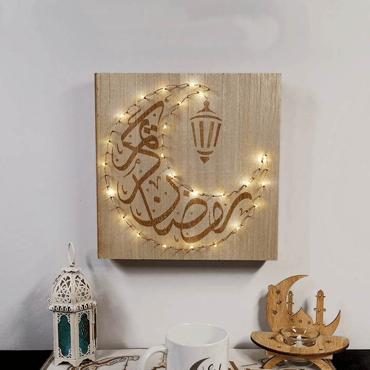 Islamic Ramadan Light Square Delicate LED Wall Hanging Pendant Decor - MRSLM