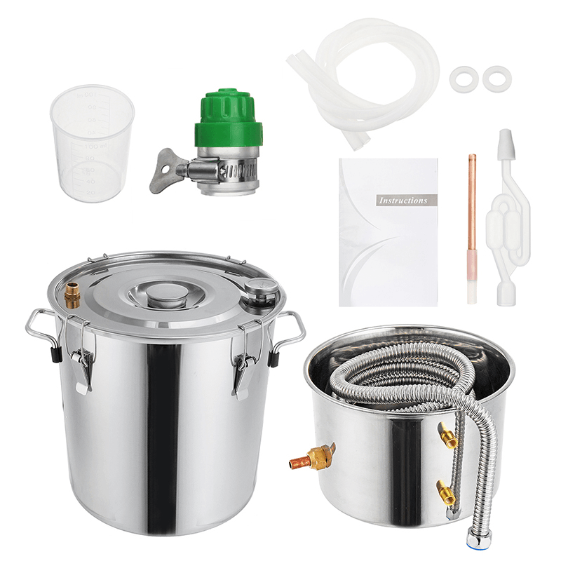 3GAL/5GAL/8GAL Water Distiller Alcohol Distiller Stainless Boiler Liquid Making Equipment Kit - MRSLM