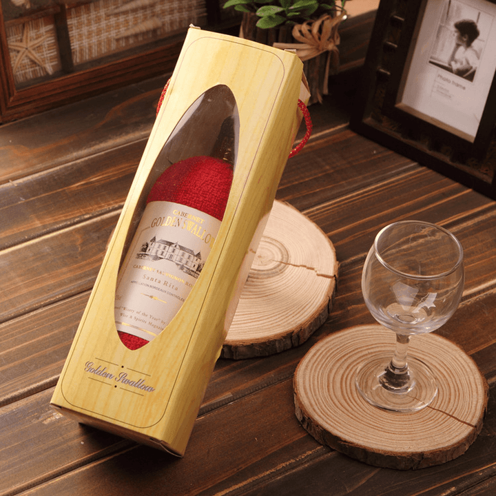 34X72Cm Boxed Cotton Absorbent Wine Shape Towel Festival Valentine Weeding Gift Party Decor - MRSLM