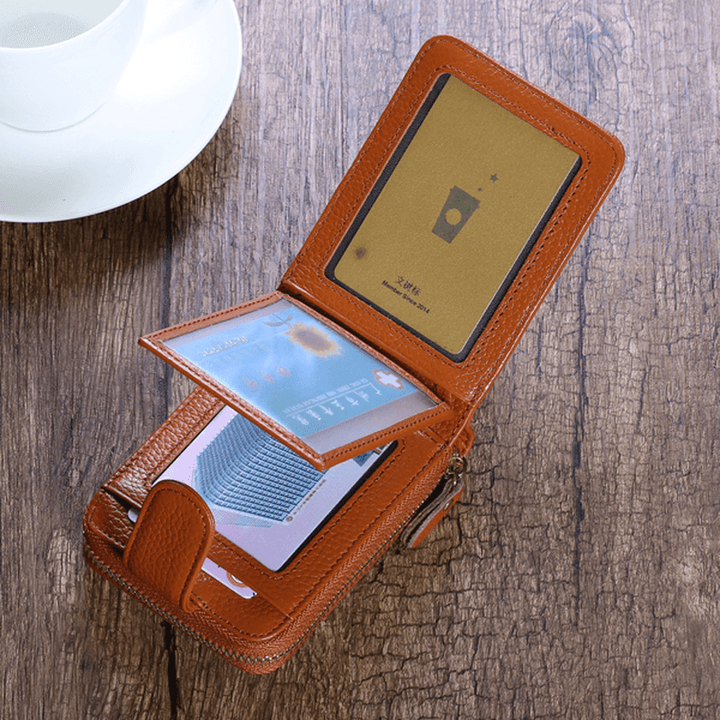 Trifold Genuine Leather Wallet Purse Casual Card Holder - MRSLM