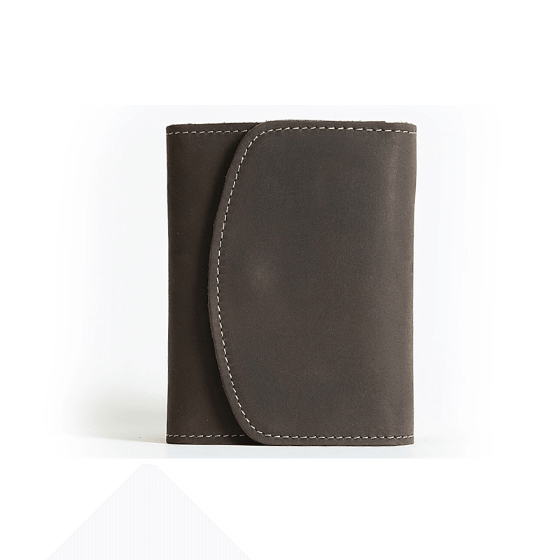 Men Retro Handmade Genuine Leather Short Wallet - MRSLM