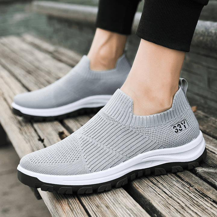 Men Breathable Fabric Non Slip Comfy Slip on Casual Walking Shoes - MRSLM