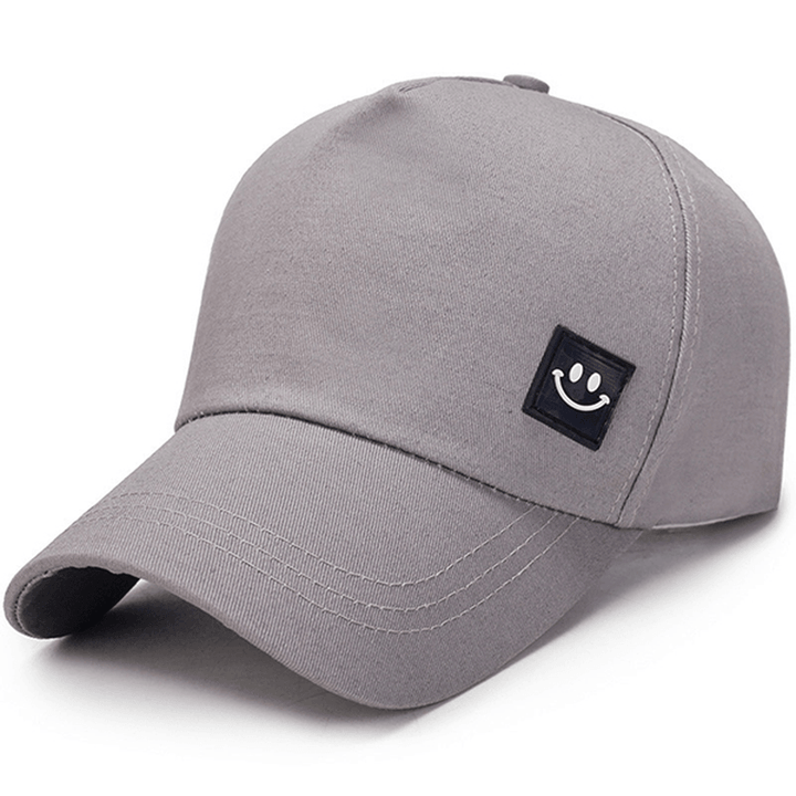 Unisex Canvas Smiling Face Sun Peaked Cap Outdoor Sport Trucker Caps for Men and Women - MRSLM